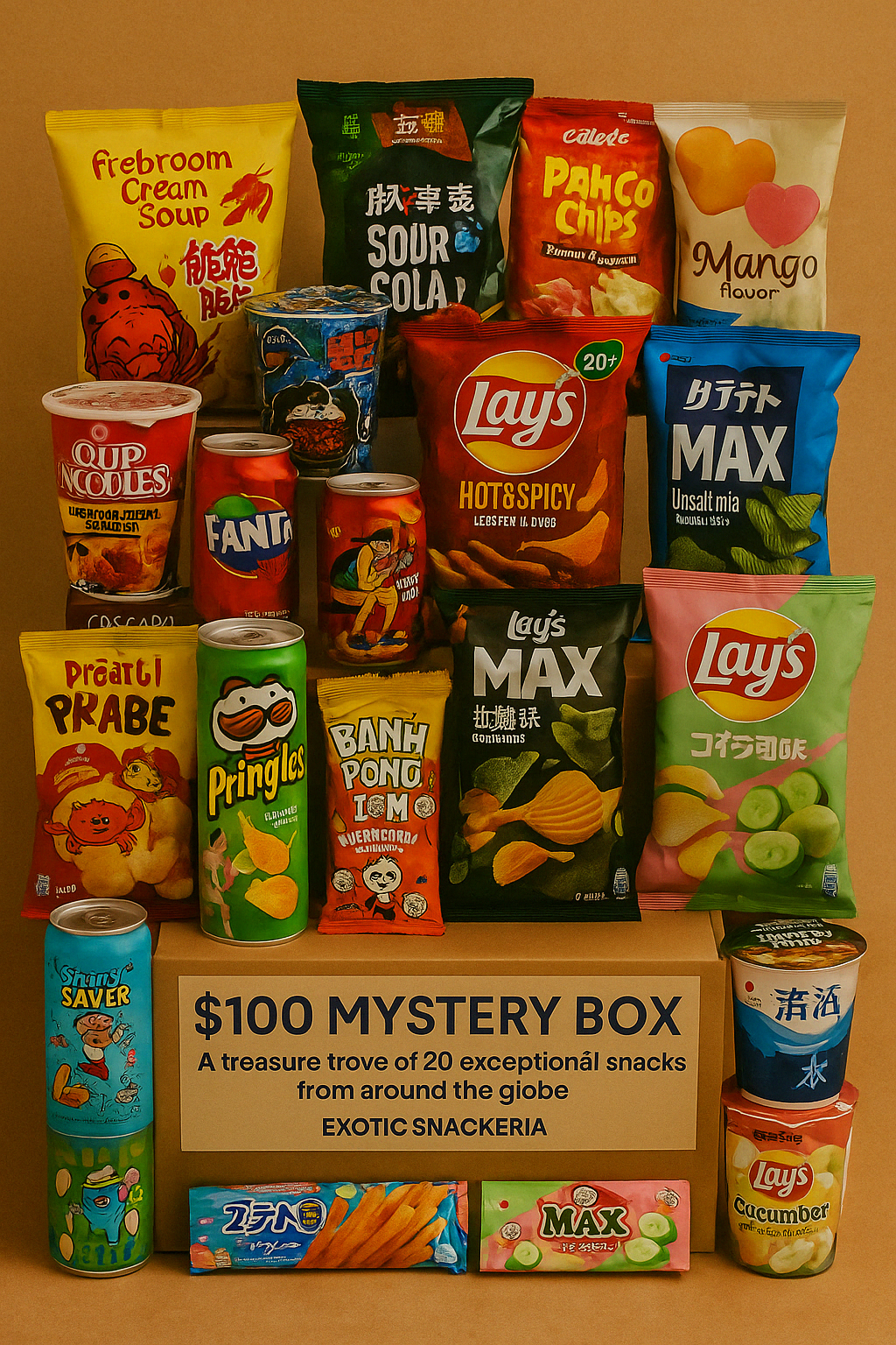 $100 EXOTIC SNACKS MYSTERY BOX